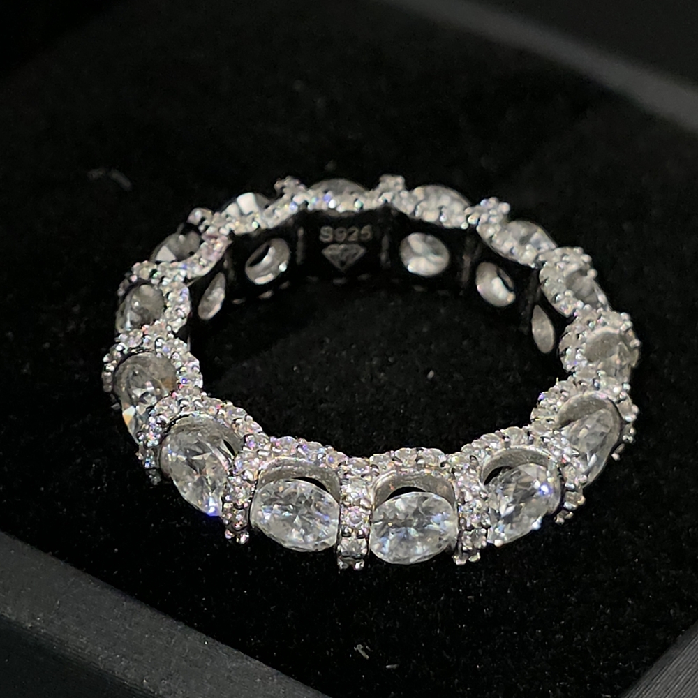 💎 6.62 CTW Round Brilliant Moissanite Eternity Band | S925 Sterling Silver 💎